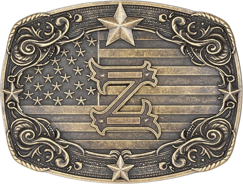 Flipslo Store Western Belt Buckle for Men Women Initial Letter A to Z Cowboy Belt Buckle Texas Buckle hebillas vaqueras para hombre - Image 1